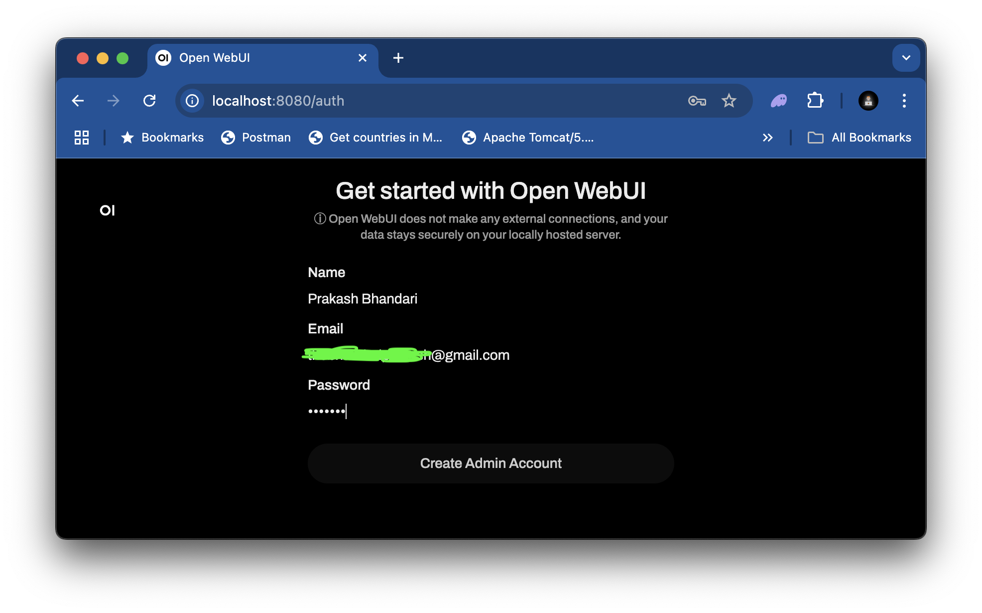 open-web-ui-login-page