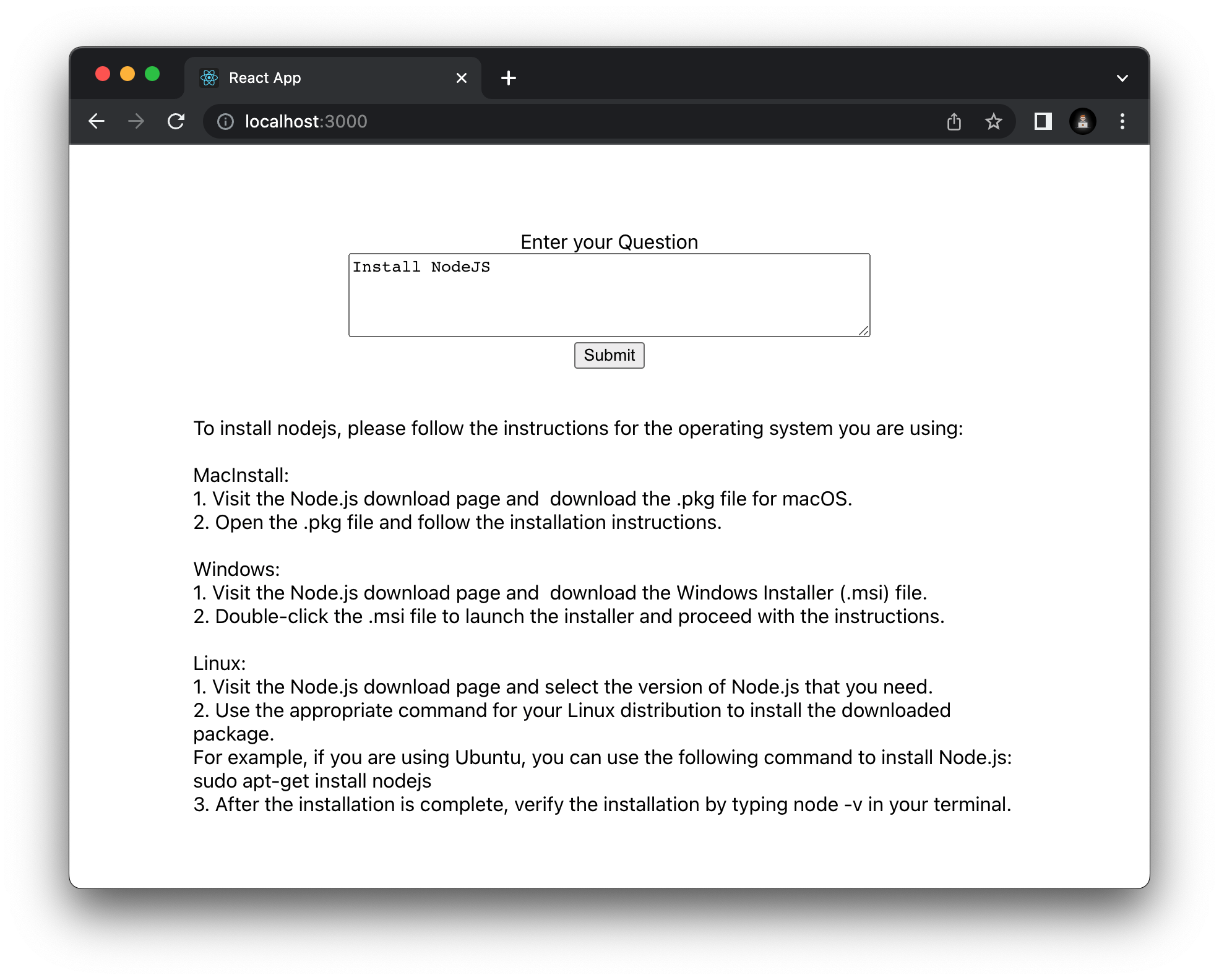 OpenAI ChatGPT output