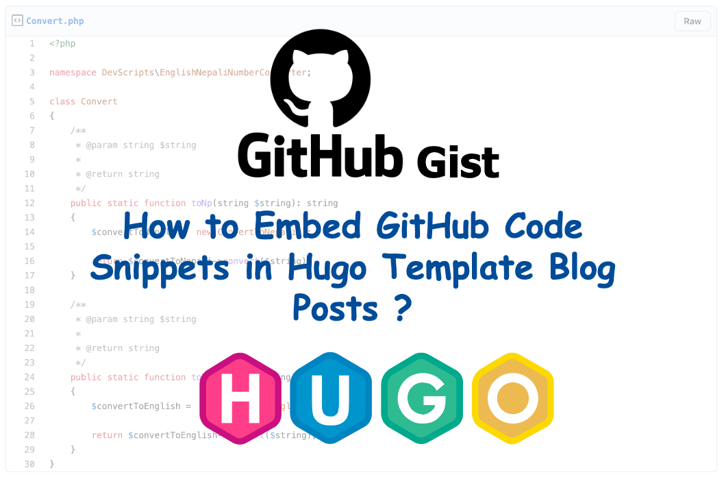 How to Embed GitHub Code Snippets in Hugo Template Blog Posts?
