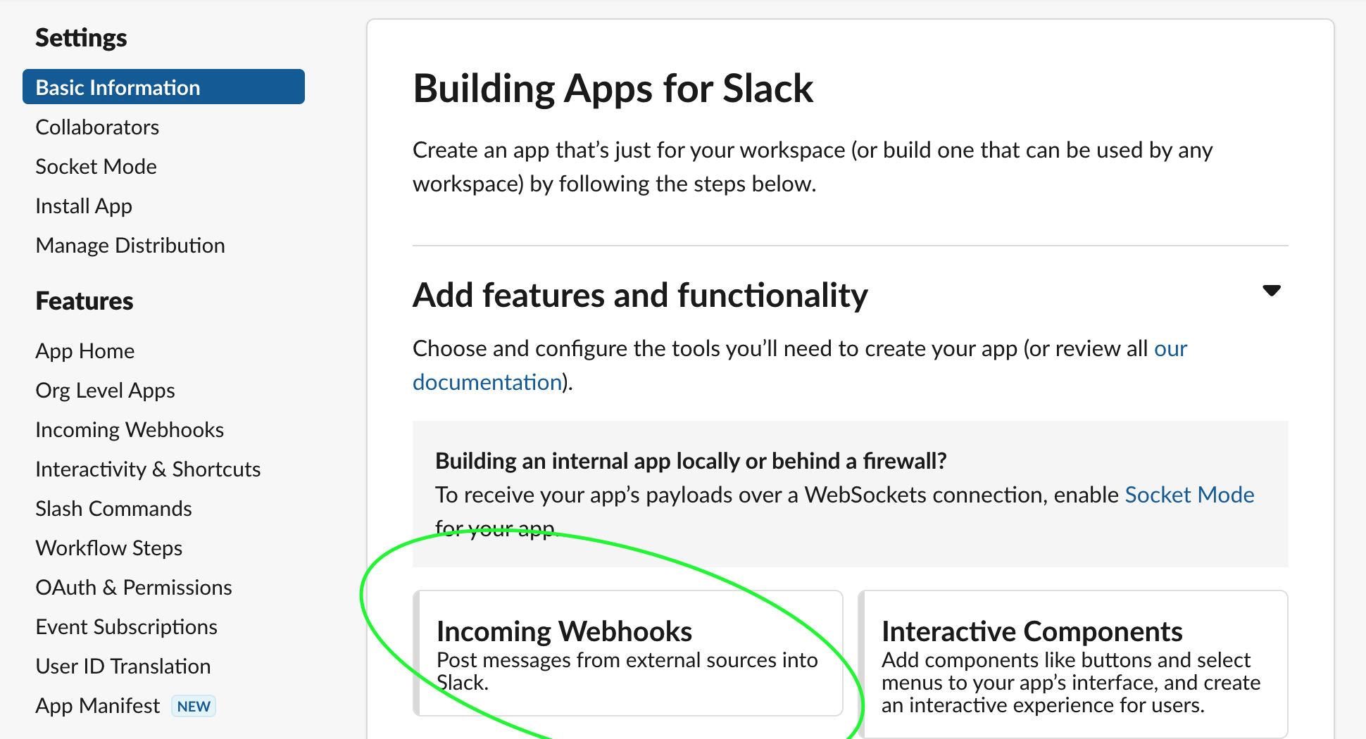 CEnable Incoming Webhooks webhook